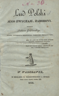 Lud Polski, jego zwyczaje, zabobony