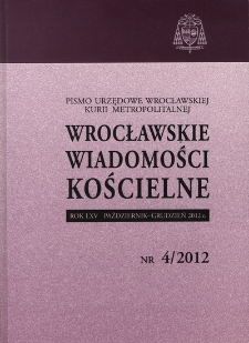 Wrocławskie Wiadomości Kościelne. R. 65 (2012), nr 4