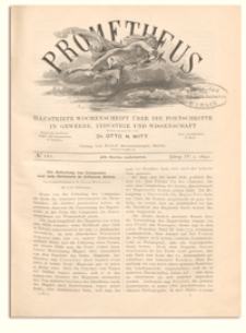 Prometheus : Illustrirte Wochenschrift über die Fortschritte in Gewerbe, Industrie und Wissenschaft. 4. Jahrgang, 1892, Nr 161