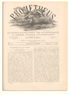Prometheus : Illustrirte Wochenschrift über die Fortschritte in Gewerbe, Industrie und Wissenschaft. 4. Jahrgang, 1893, Nr 177
