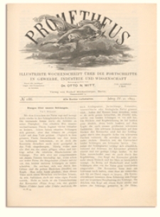 Prometheus : Illustrirte Wochenschrift über die Fortschritte in Gewerbe, Industrie und Wissenschaft. 4. Jahrgang, 1893, Nr 186